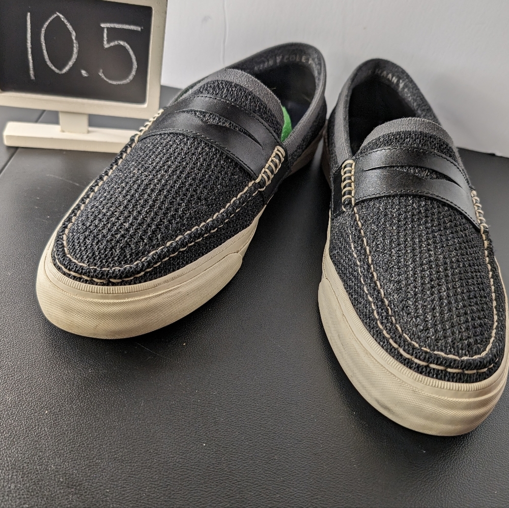 Cole Haan 10.5 Pinch Weekender comfy blue knit slip on deck shoes rubber soles - Picture 9 of 9